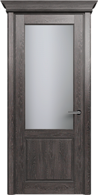 Дверь Status Classic 521 Белое сатинато Карниз Дуб Патина