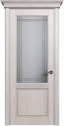 Дверь Status Classic 521 Итальянская решетка Карниз Дуб Белый