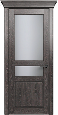 Дверь Status Classic 533 Белое сатинато Карниз Дуб Патина