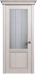 Дверь Status Classic 521 Английская решетка Карниз Дуб Белый