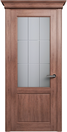 Дверь Status Classic 521 Английская решетка Карниз Дуб Капучино