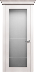 Дверь Status Classic 552 Английская решетка Карниз Белый Жемчуг