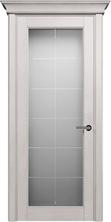 Дверь Status Classic 552 Английская решетка Карниз Дуб Белый
