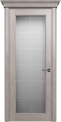 Дверь Status Classic 552 Английская решетка Карниз Дуб Серый