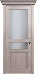 Дверь Status Classic 533 Белое сатинато Карниз Дуб Серый