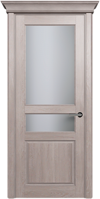 Дверь Status Classic 533 Белое сатинато Карниз Дуб Серый