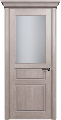 Дверь Status Classic 532 Белое сатинато Карниз Дуб Серый