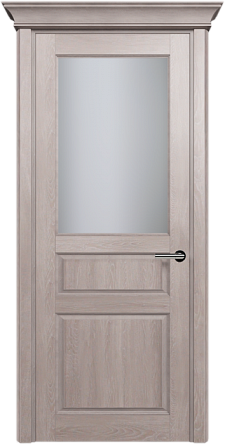 Дверь Status Classic 532 Белое сатинато Карниз Дуб Серый