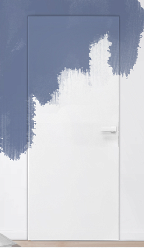 СКРЫТАЯ ДВЕРЬ ПОД ПОКРАСКУ ПРЯМОГО ОТКРЫВАНИЯ С ЧЕРНОЙ КРОМКОЙ