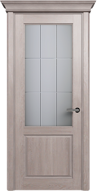 Дверь Status Classic 521 Английская решетка Карниз Дуб Серый