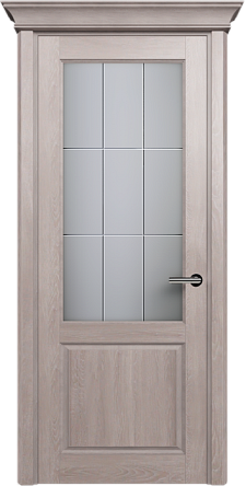 Дверь Status Classic 521 Английская решетка Карниз Дуб Серый